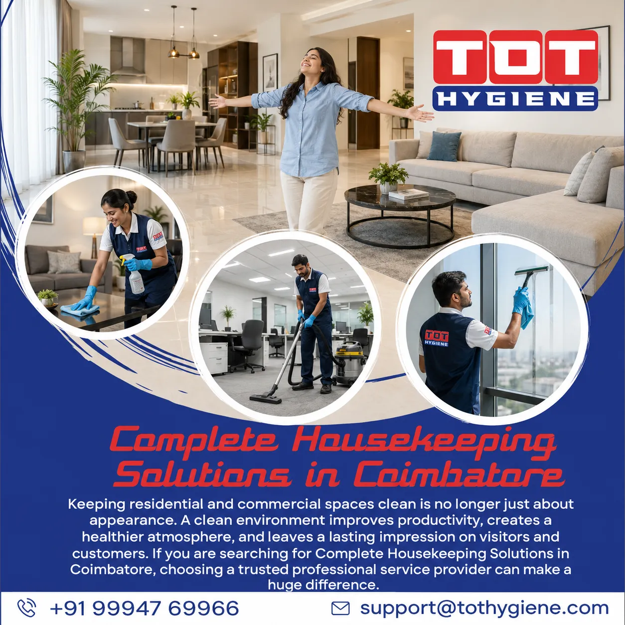 complete Housekeeping Solutions in Coimbatore – Professional Cleaning Services by TOT Hygiene